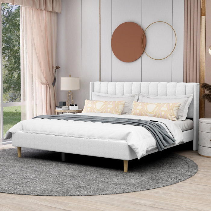 Wade Logan® Eriksay Low Profile Upholstered Platform Bed With Wingback